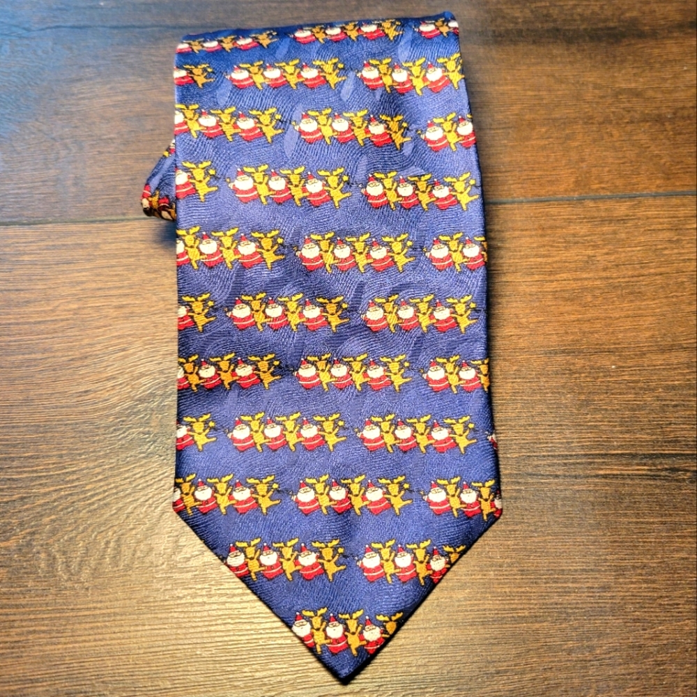 Woodward Men's Santa & Reindeer Holiday‎ Christmas Vintage Necktie